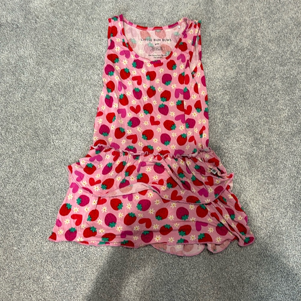 Girls Little bum bums strawberry bamboo tank top